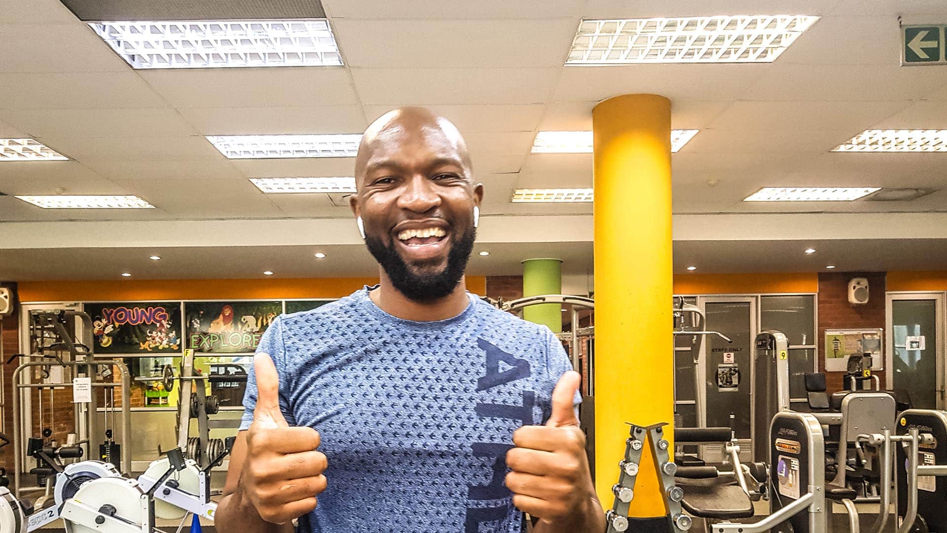 man holding thumbs up